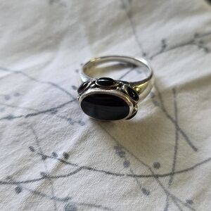 Vintage SS And Black Onyx CFJ Ring